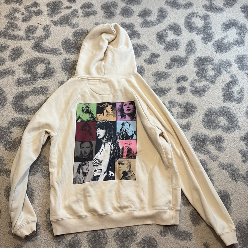 Taylor Swift Cream Hoodie Casual Pullover - Picture 3 of 4